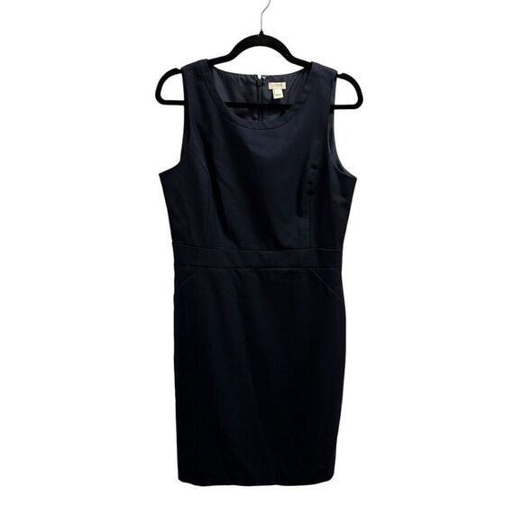 J Crew navy fully lined shift sheath dress size 10 - Picture 1 of 4